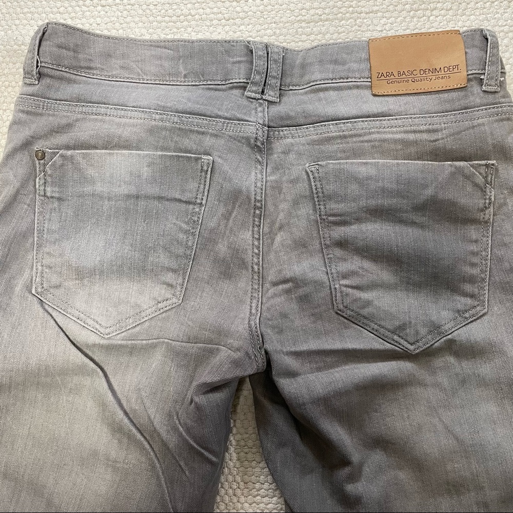 Zara Z1975 Low Rise Skinny Gray Basic Denim Jean Size US6 - Picture 4 of 10